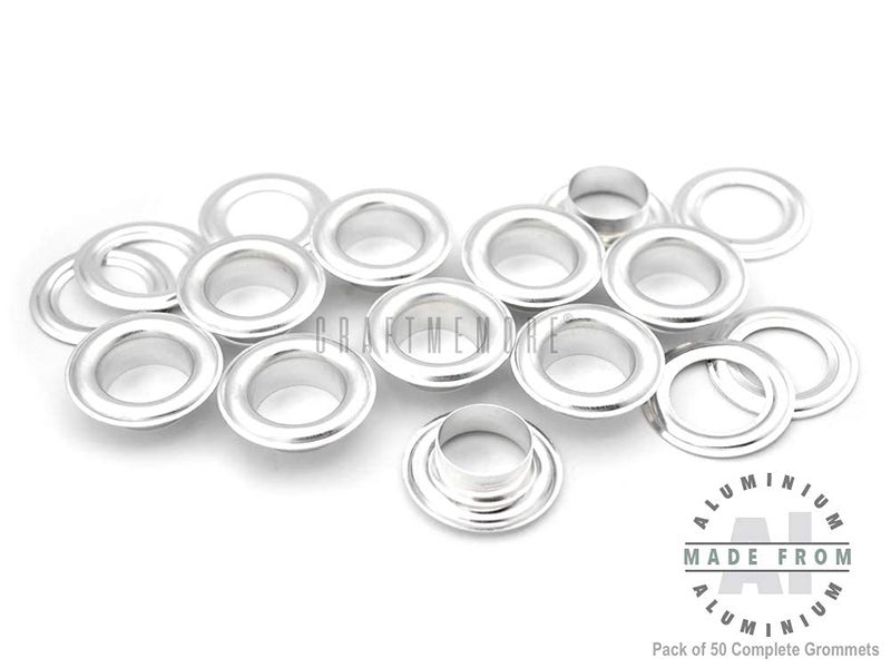 CRAFTMEMORE 50 Pack Aluminium Grommets Eyelets with Washers for Shoes, Bead Cores, Clothes, Leather, Canvas (1/2" (13mm)) - Image 5